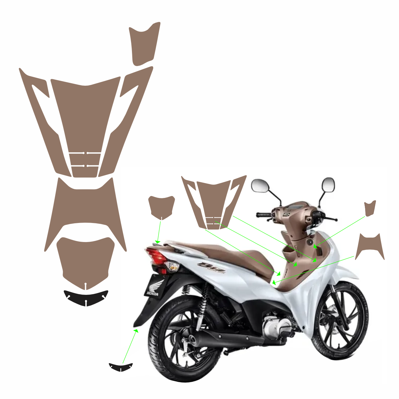 ADESIVO PROTETOR DA BIZ 2025 - BEGE LISO - PA