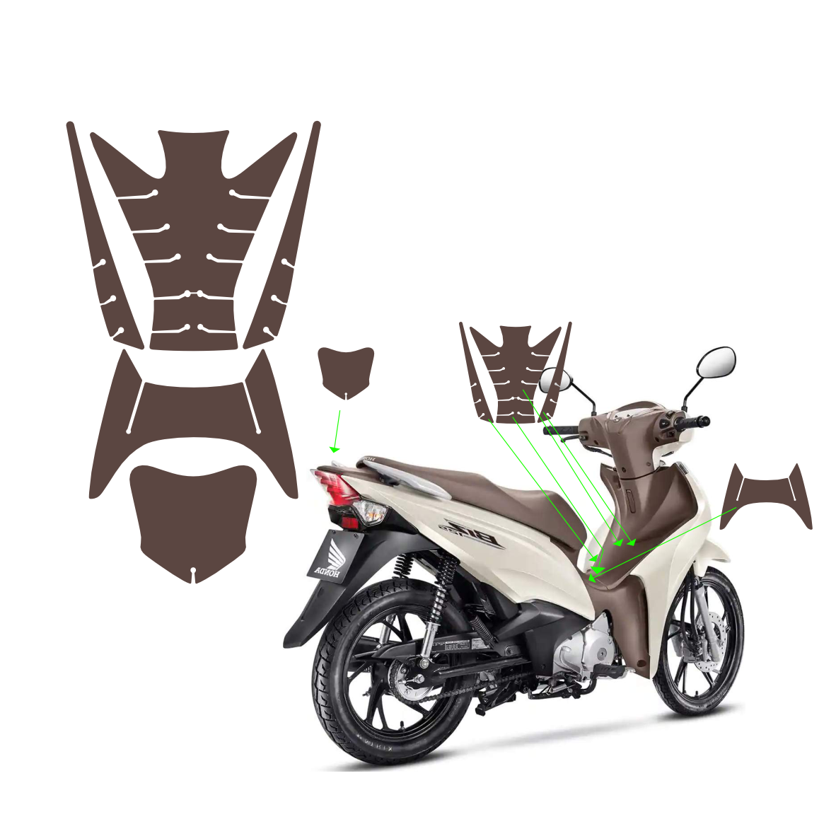 ADESIVO PROTETOR DA BIZ 2018 À 2024 - BEGE LISO FOSCO - PA