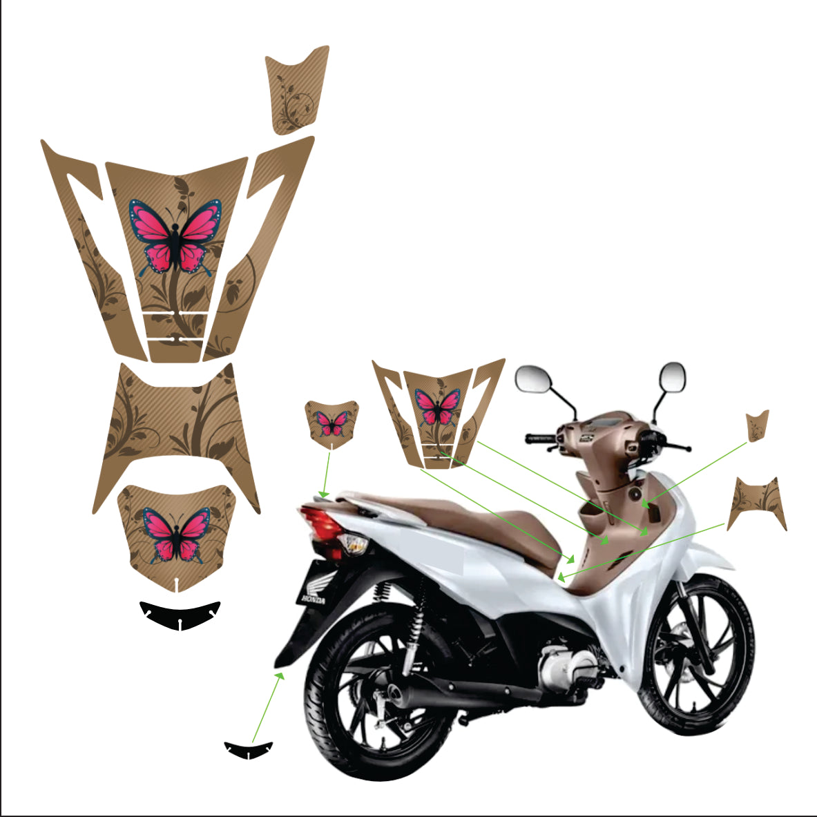 ADESIVO PROTETOR DA BIZ 2025 - BORB. BEGE ESCURO FOSCO - PA