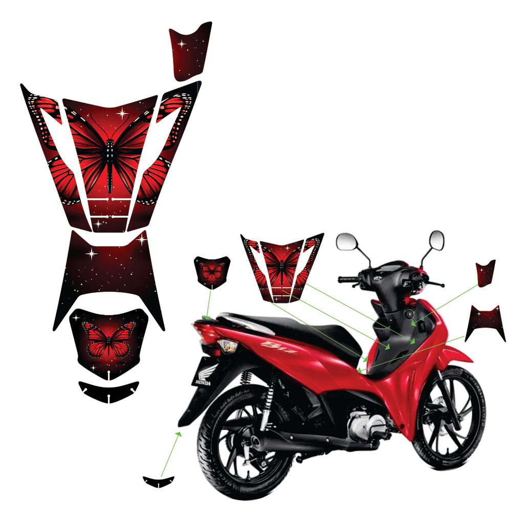 ADESIVO PROTETOR DA BIZ 2025 - BORB. VERMELHA FOSCO - PA