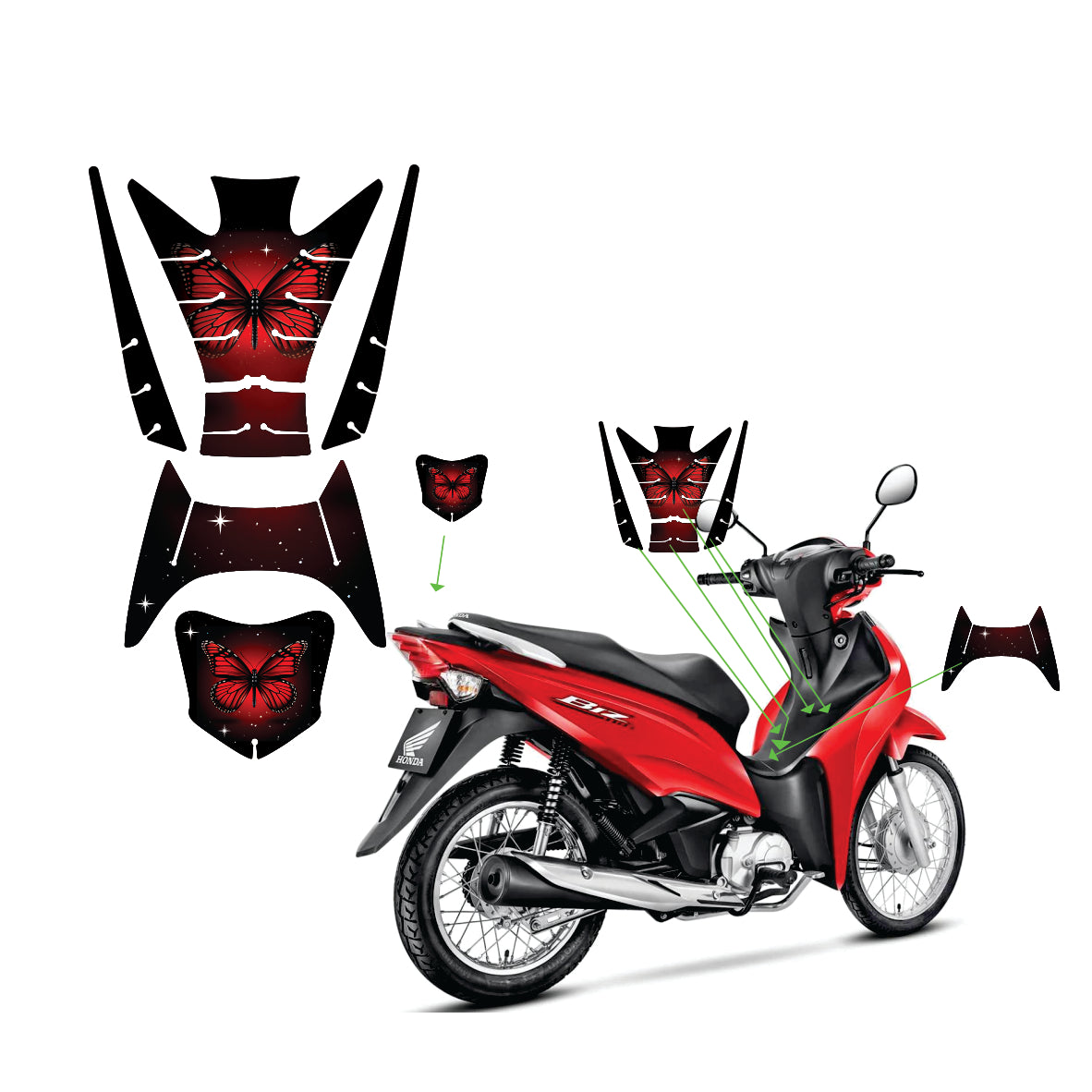 ADESIVO PROT. DA BIZ 2018 À 2024 - BORB. VERMELHA FOSCO - PA