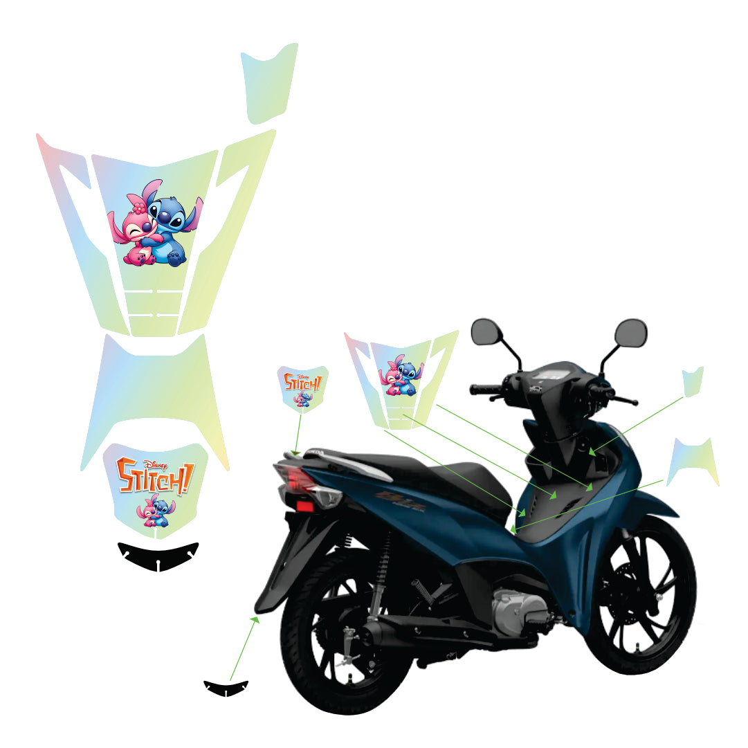 ADESIVO PROTET DA BIZ 2025 - STITCH ROSA  AMARELO FOSCO - PA