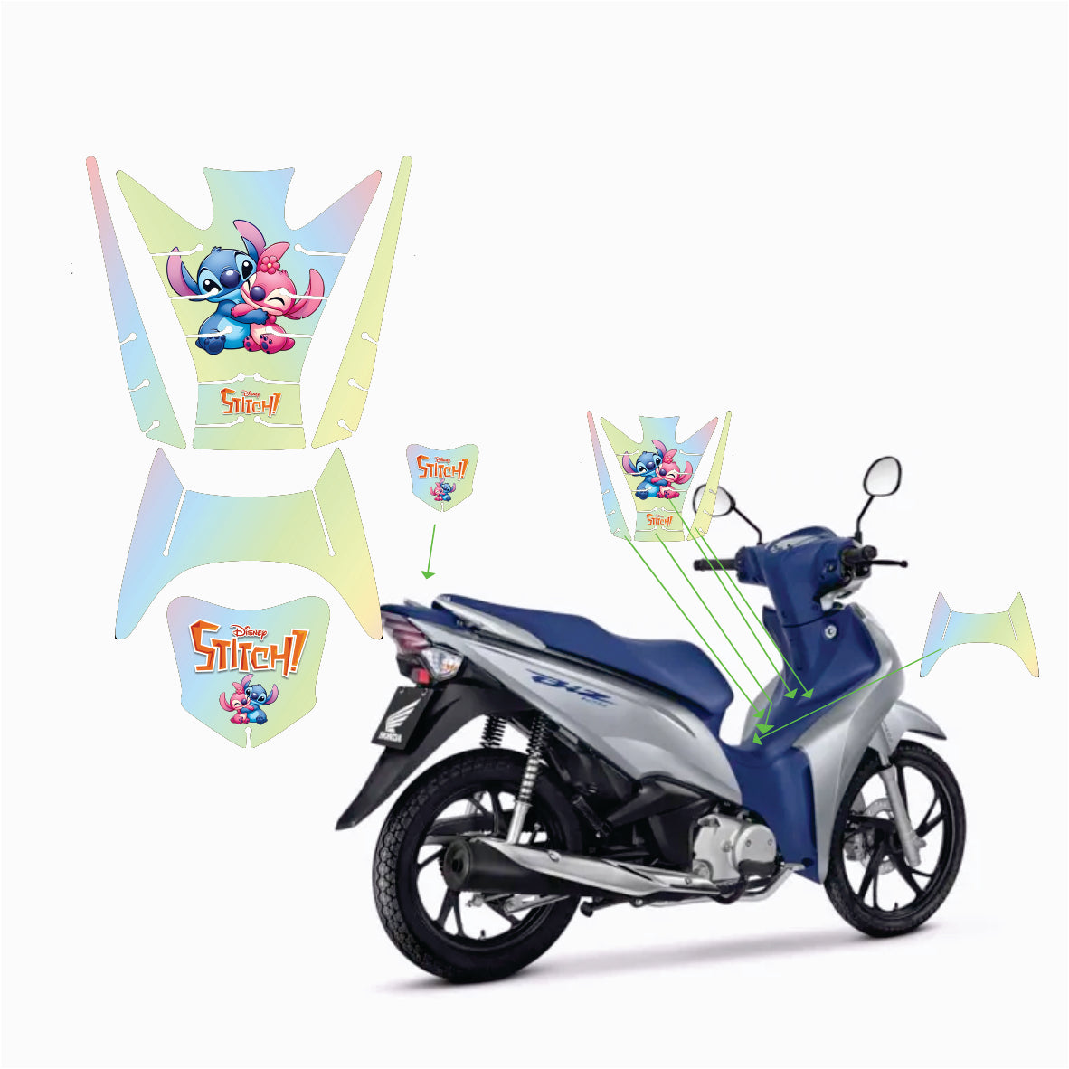 ADESIVO PROT. DA BIZ 2018 À 2024 - STITCH AMARELO FOSCO - PA