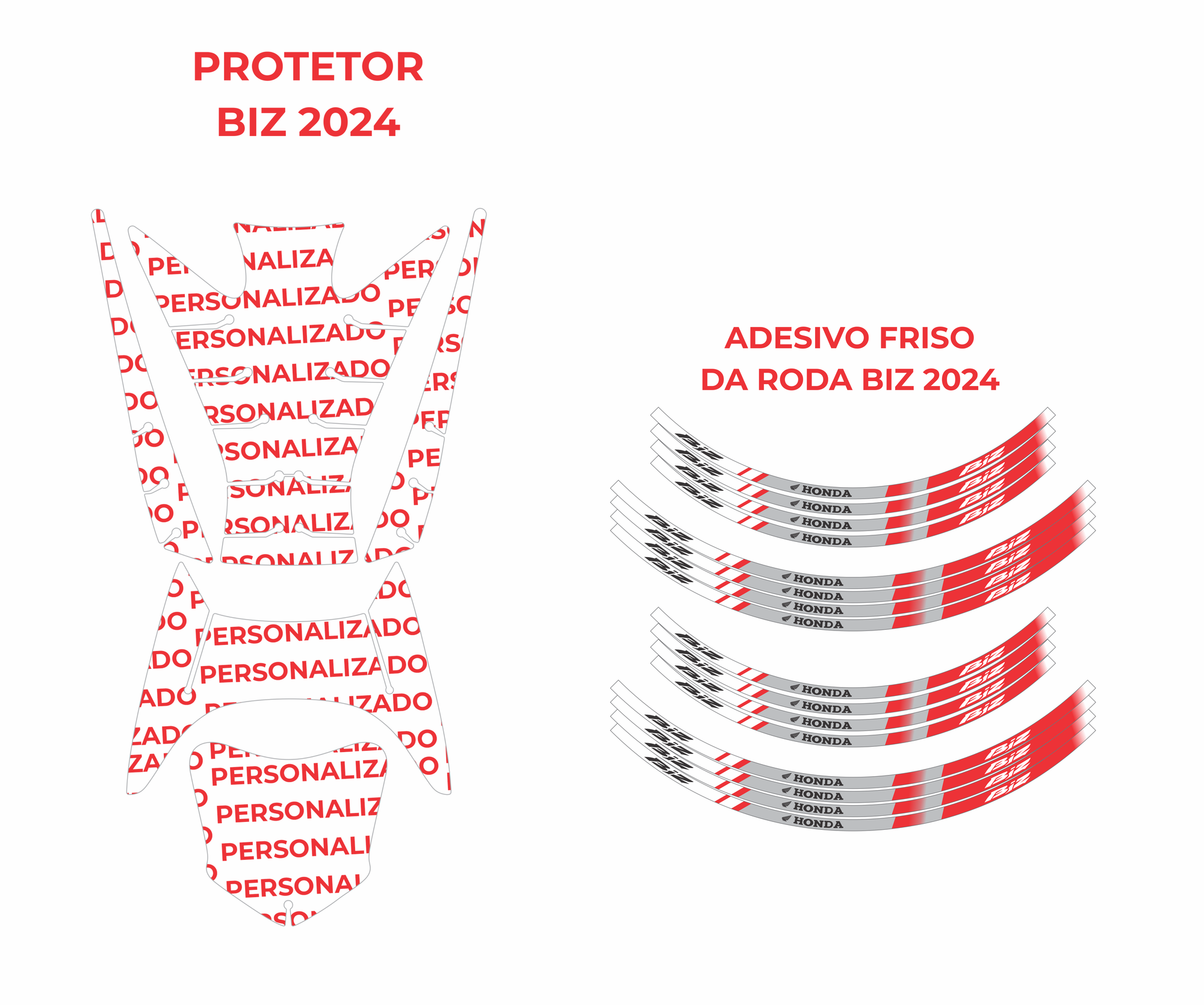 ADESIVO PROTETOR DA BIZ PERSONALIZADO "KIT BIZ" - 2024 (LEIAM A DESCRIÇÃO)