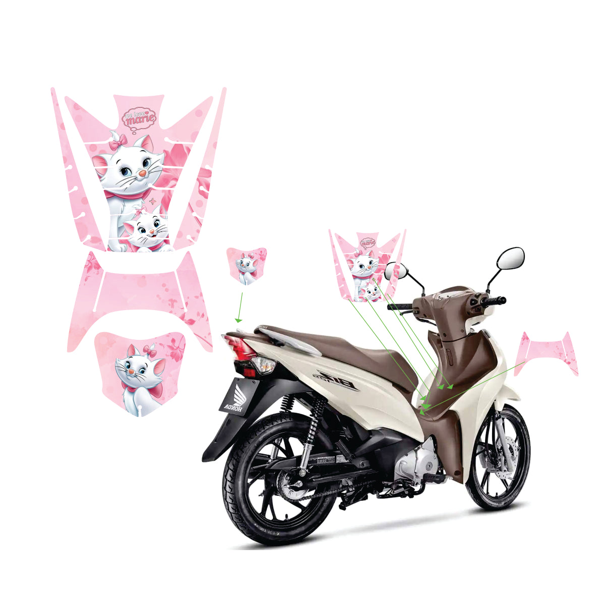 ADESIVO PROTETOR DA BIZ 2018 À 2024 - GATA MARIE FOSCO - PA