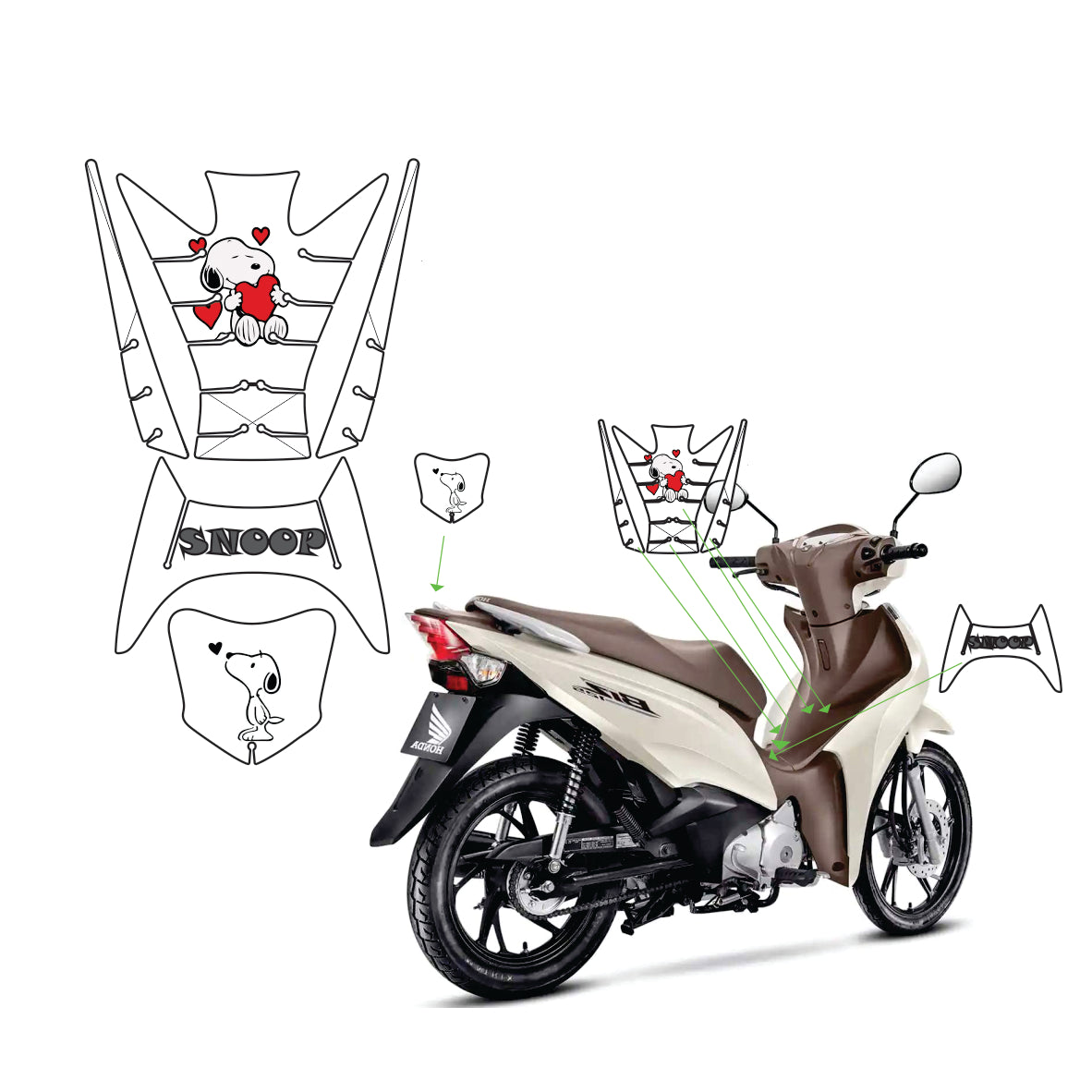 ADESIVO PROTETOR DA BIZ 2018 À 2024 - SNOOP FOSCO - PA