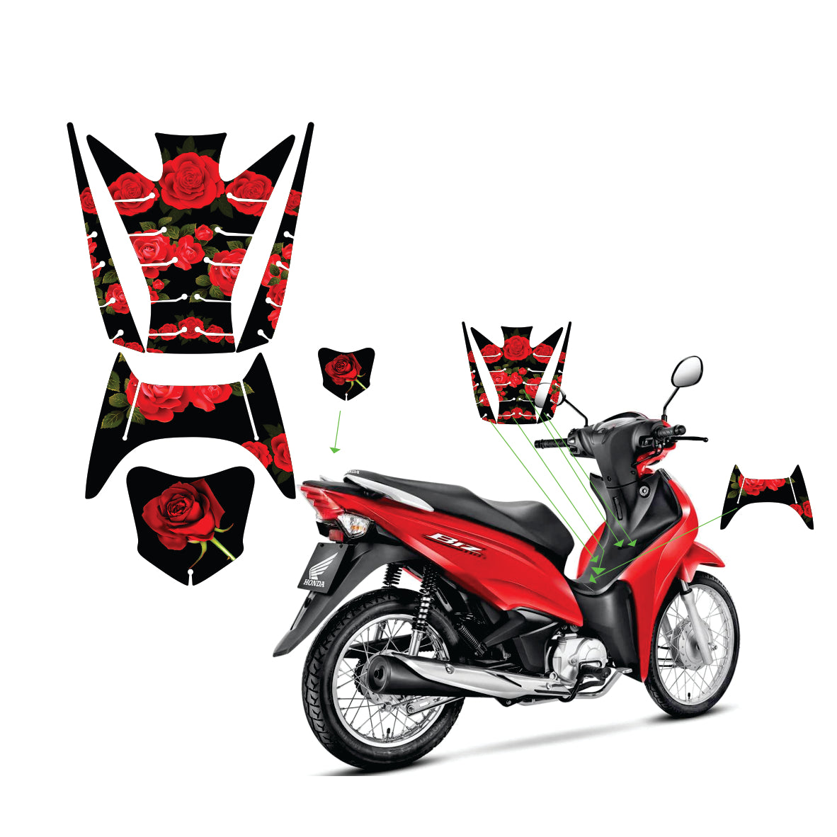 ADESIVO PROTETOR DA BIZ 2018 À 2024 - ROSA FLOR FOSCO - PA