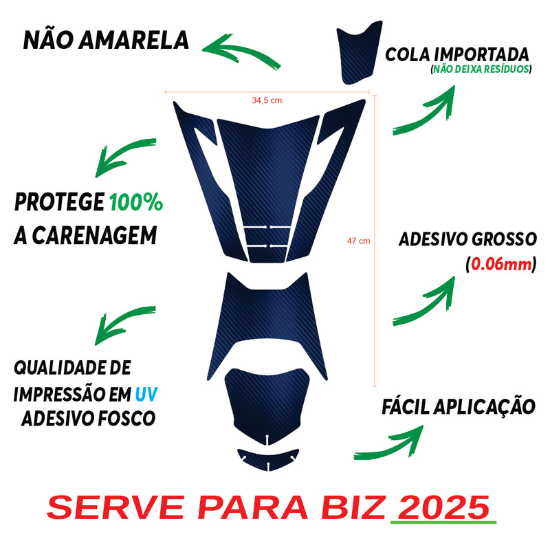 ADESIVO PROTETOR DA BIZ BORBOLETA AZUL - 2025 (LEIAM A DESCRIÇÃO)