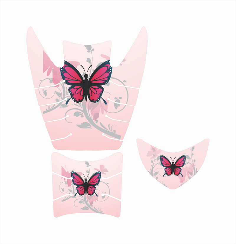 ADESIVO PROTETOR DA BIZ COMPLETO BORBOLETA ROSA - 2011 A 2017