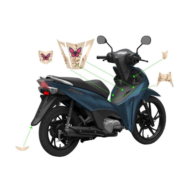 ADESIVO PROTETOR DA BIZ BORBOLETA BEGE - 2025 (LEIAM A DESCRIÇÃO)