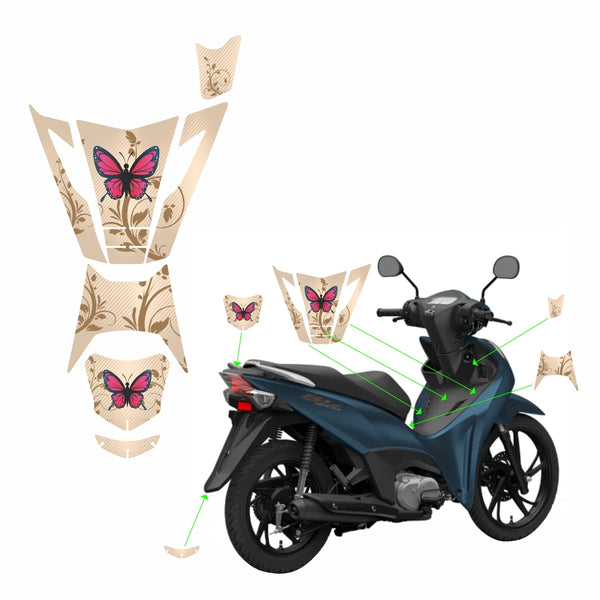 ADESIVO PROTETOR DA BIZ BORBOLETA BEGE - 2025 (LEIAM A DESCRIÇÃO)