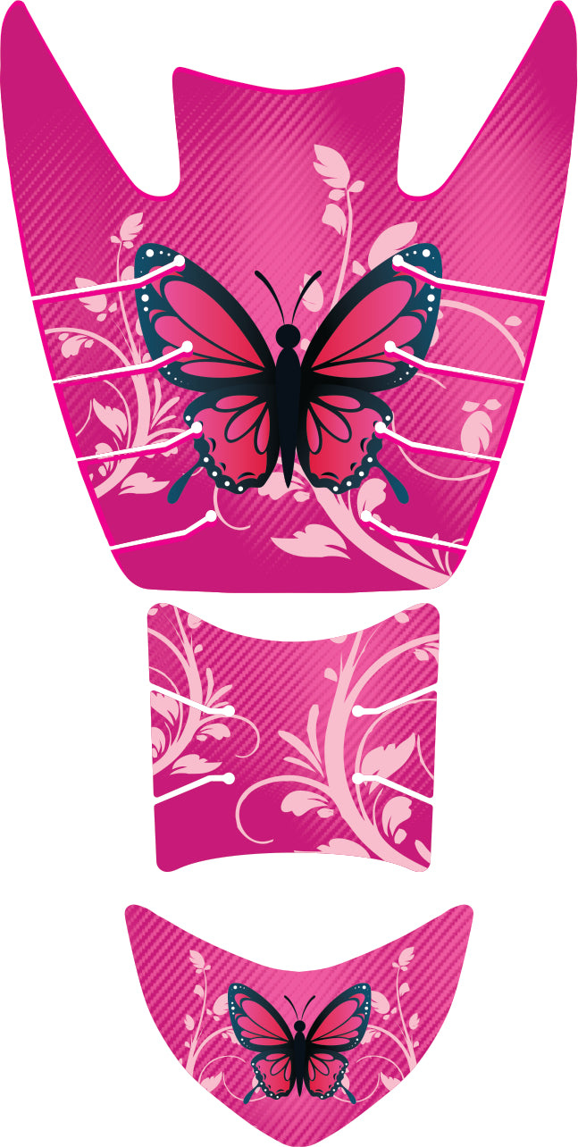 ADESIVO PROTETOR DA BIZ COMPLETO BORBOLETA ROSA PINK - 2011 A 2017