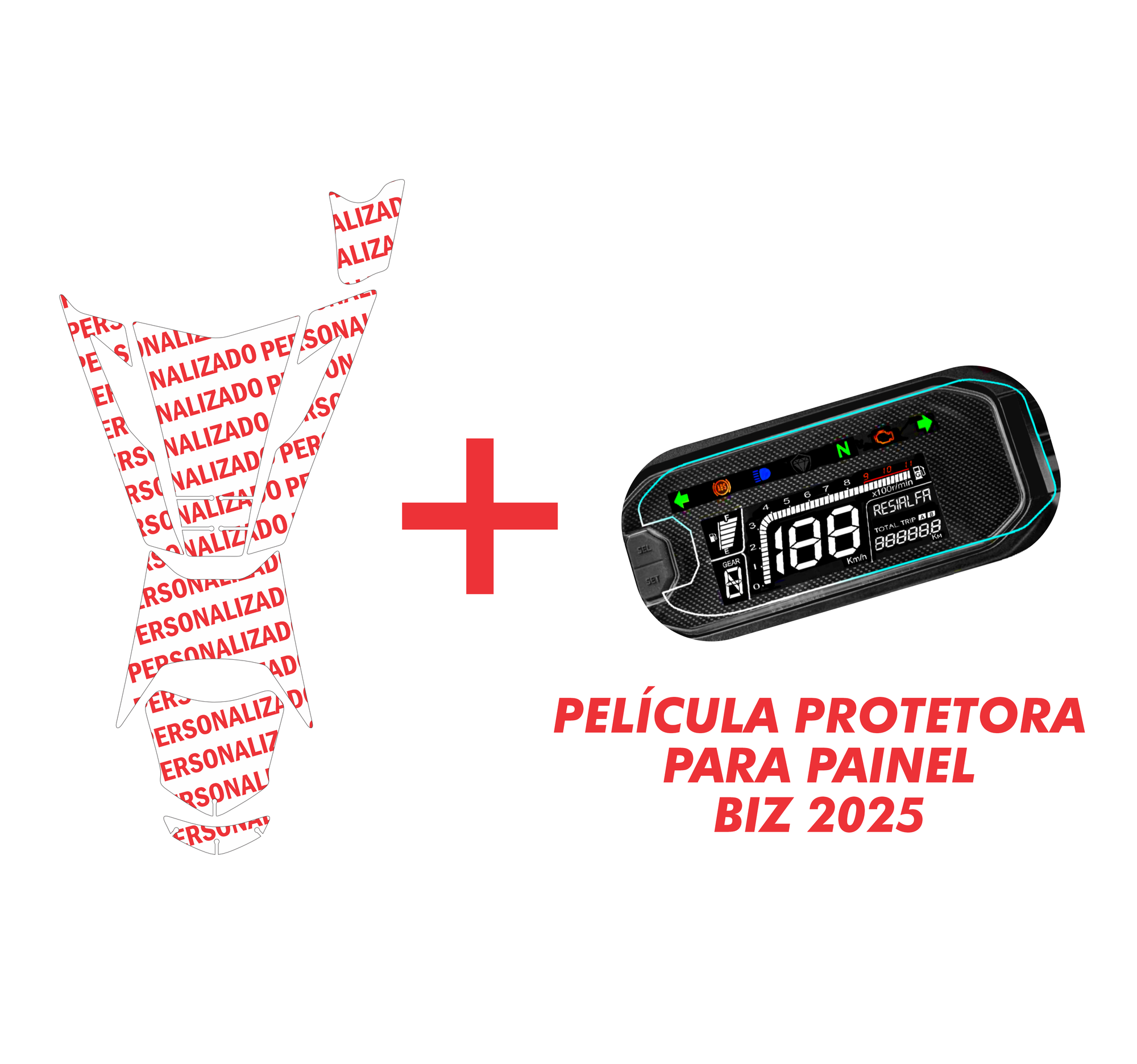 KIT ADESIVO PROTETOR DA BIZ PERSONALIZADO + PELÍCULA DO PAINEL - 2025/2026