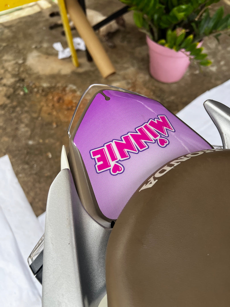 ADESIVO PROTETOR DA BIZ  COMPLETO MINNIE ROXO - 2018 A 2024 (LEIAM A DESCRIÇÃO)