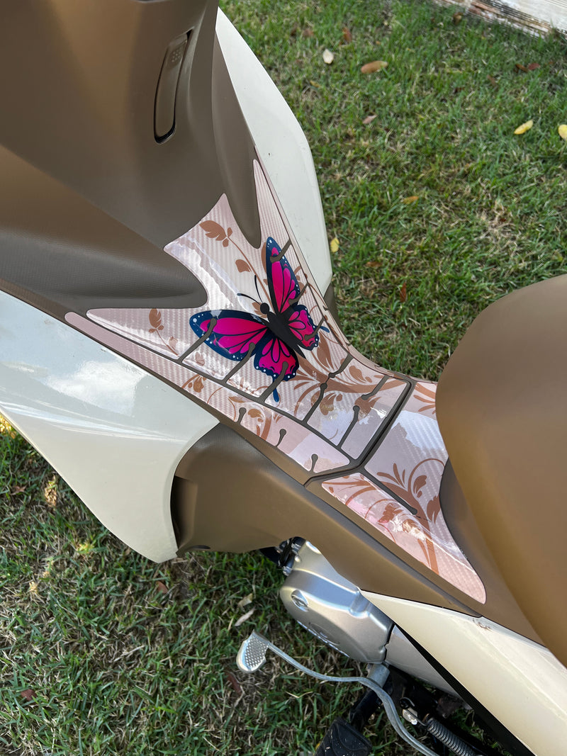 ADESIVO PROTETOR DA BIZ  COMPLETO BORBOLETA BEGE - 2018 A 2024