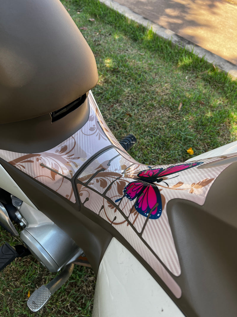 ADESIVO PROTETOR DA BIZ  COMPLETO BORBOLETA BEGE - 2018 A 2024
