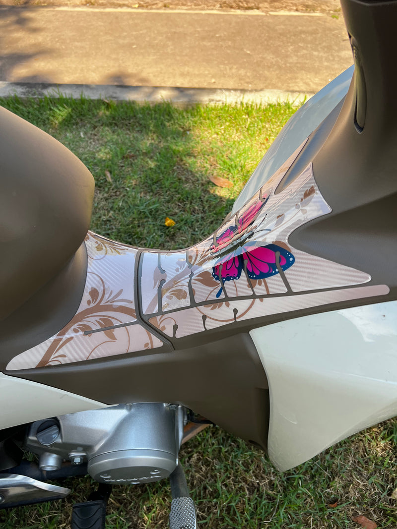 ADESIVO PROTETOR DA BIZ  COMPLETO BORBOLETA BEGE - 2018 A 2024