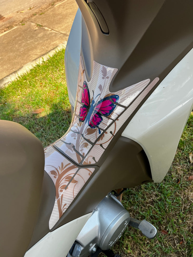 ADESIVO PROTETOR DA BIZ  COMPLETO BORBOLETA BEGE - 2018 A 2024