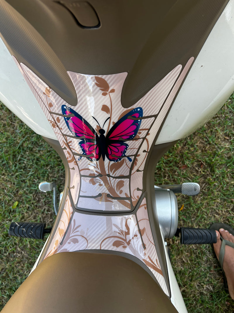 ADESIVO PROTETOR DA BIZ  COMPLETO BORBOLETA BEGE - 2018 A 2024