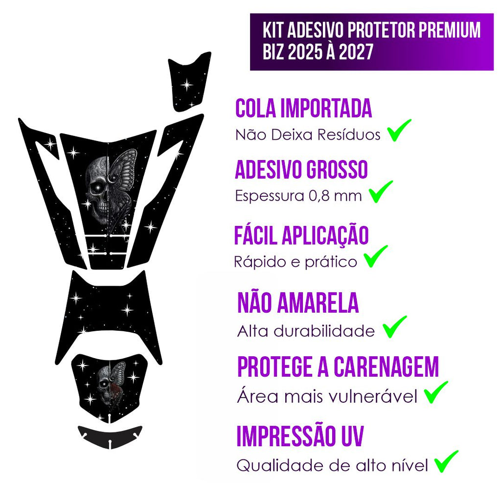 Kit Adesivo Protetor Premium Biz 2025 A 2027 - KVRA BLACK