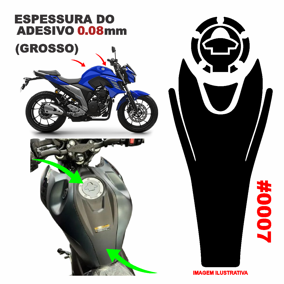 ADESIVO TANQUE DA FAZER 250 GROSSO PROTETOR - BLACK PIANO -(LEIAM A DESCRIÇÃO)