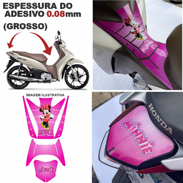 ADESIVO PROTETOR DA BIZ  COMPLETO MINNIE ROSA - 2018 A 2024 (LEIAM A DESCRIÇÃO)