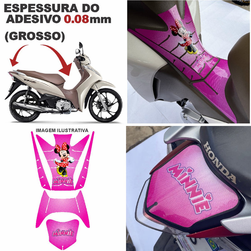 ADESIVO PROTETOR DA BIZ  COMPLETO MINNIE ROSA - 2018 A 2024 (LEIAM A DESCRIÇÃO)