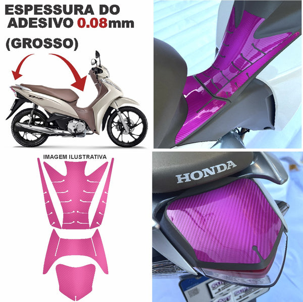 ADESIVO PROTETOR DA BIZ COMPLETO FIBRA ROSA - 2018 A 2024 (LEIAM A DESCRIÇÃO)