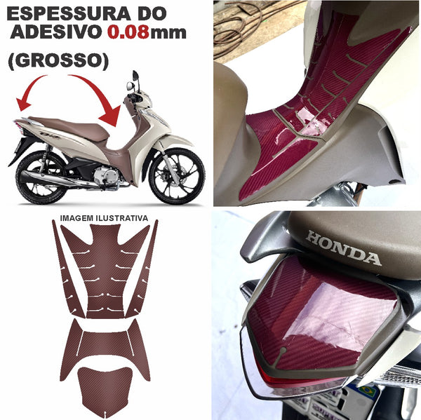 ADESIVO PROTETOR DA BIZ COMPLETO VERMELHO BORDÔ - 2018 A 2024 (LEIAM A DESCRIÇÃO)