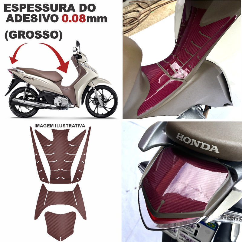 ADESIVO PROTETOR DA BIZ COMPLETO VERMELHO BORDÔ - 2018 A 2024 (LEIAM A DESCRIÇÃO)