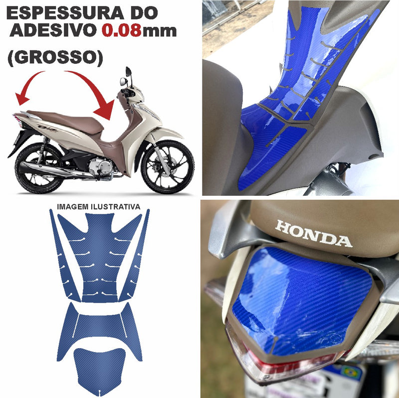 ADESIVO PROTETOR DA BIZ COMPLETO FIBRA AZUL - 2018 A 2024 (LEIAM A DESCRIÇÃO)